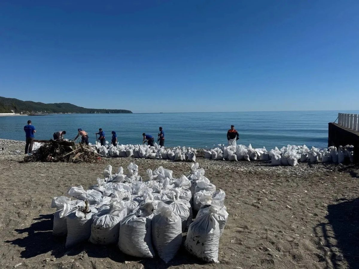 Волонтеры собрали в Туапсе свыше 4 тыс. кубометров загрязненного нефтепродуктами грунта